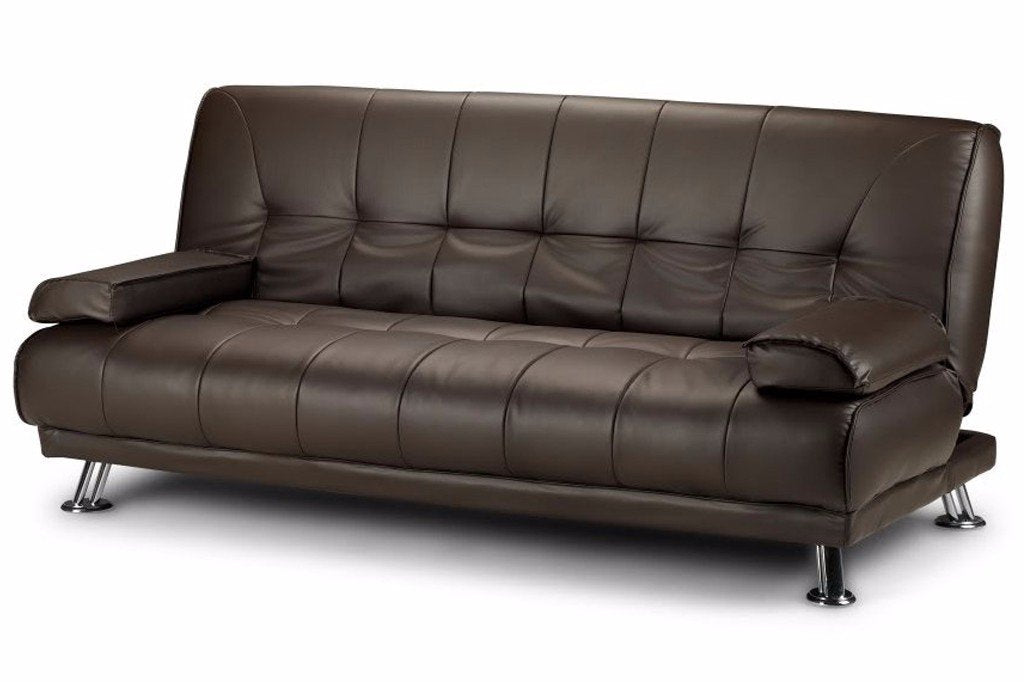 montana brown faux leather sofa bed