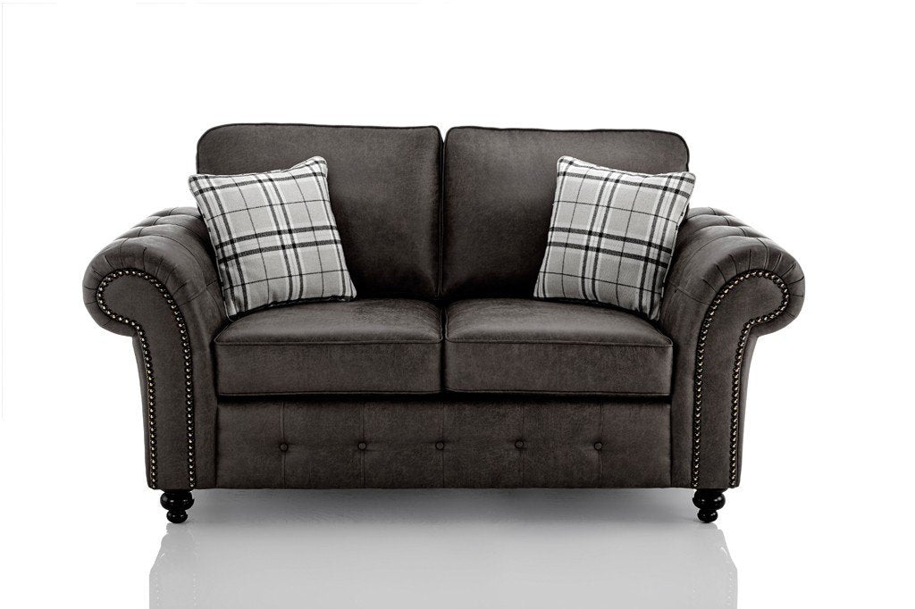 Grey faux leather 2 seater sofa cheap
